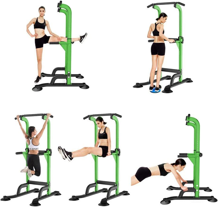 SogesHome Klimmzugstange Power Tower Übung Euipment für Zuhause Fitnessstudio Dip Station Höhenverst