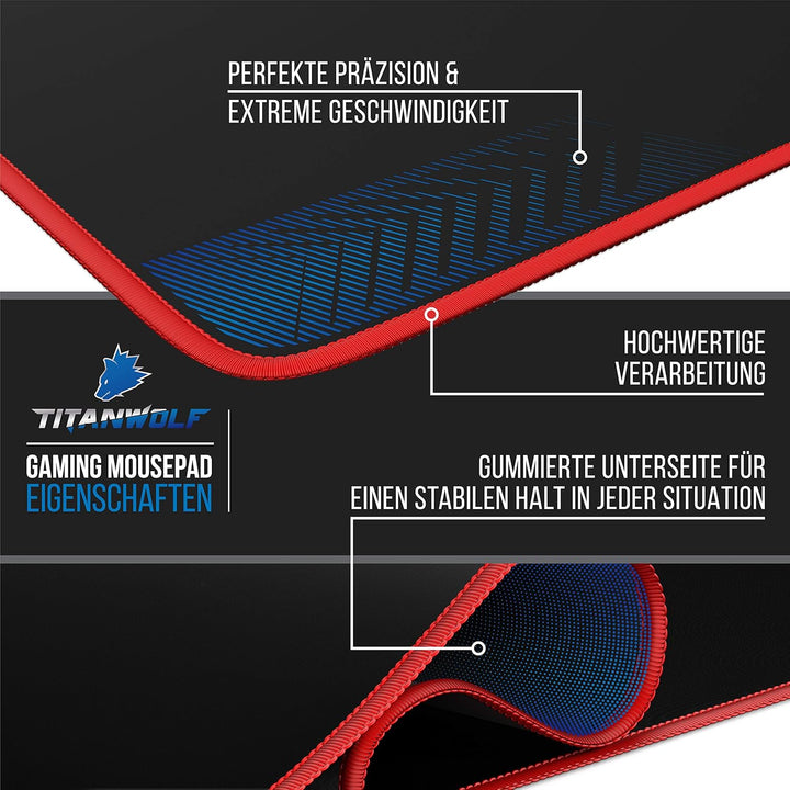 CSL - Übergrösse Mauspad Gaming Titanwolf 1200x600mm - XXXL Mousepad gross mit Motiv - XXXL Tischunt