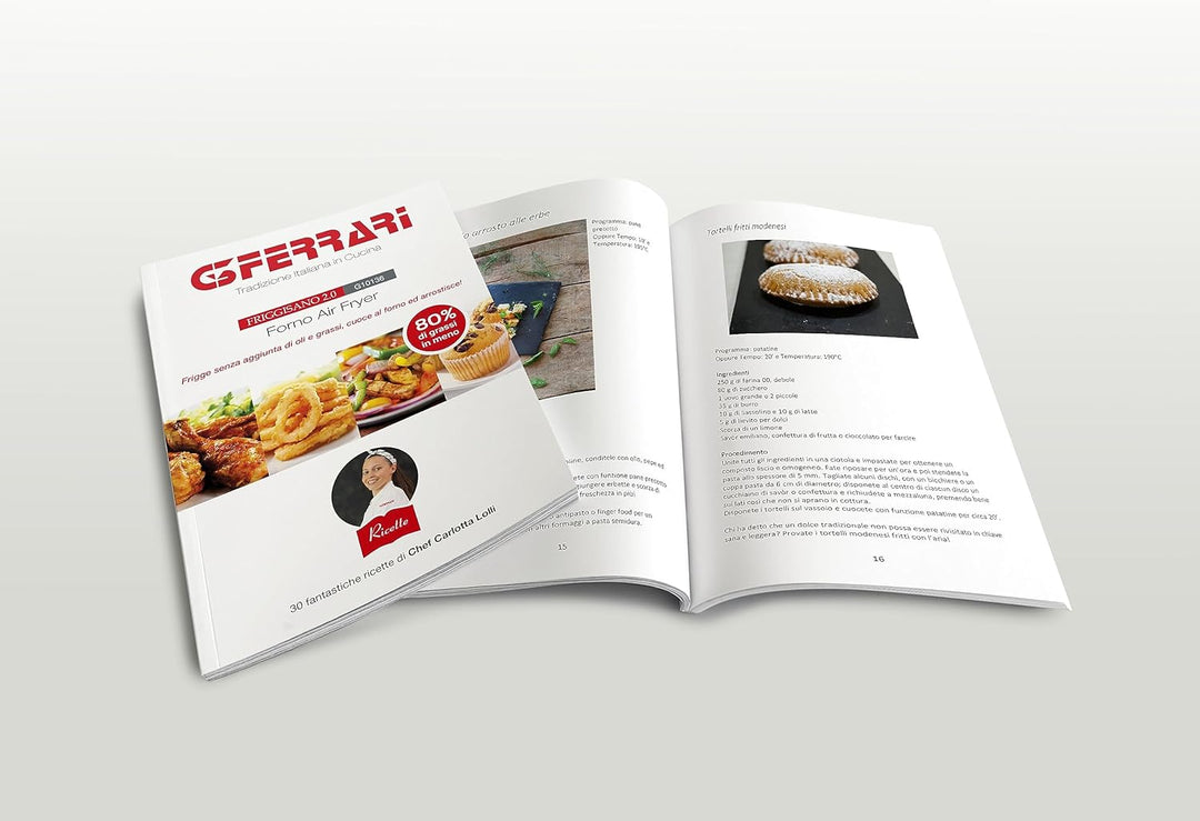G3 Ferrari G10136 Heissluftfritteuse "Friggisano 2.0", 1500 W, 11 L, 9 Programme, einstellbare Tempe