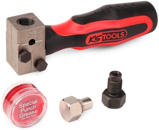 KS Tools 122.1215 FLAREFIXeco 4,75 mm Universal-Bremsleitungs-Bördelgerät-Satz, 4-tlg Single, Single