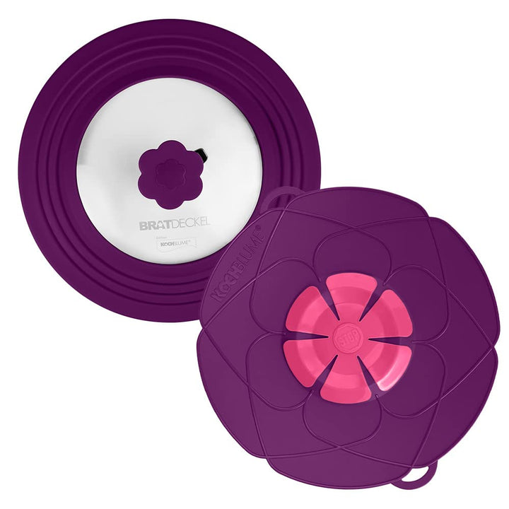 Kochblume & Bratdeckel Universaldeckel-Spar-Set | Kochblume L Ø 14-24 cm & Bratdeckel Ø 22-28cm | Sp