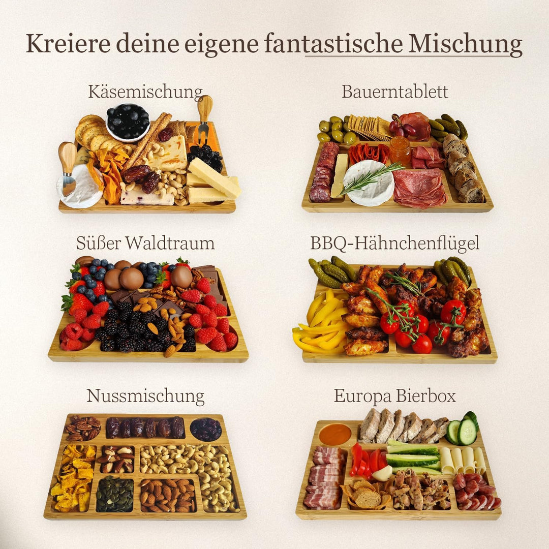 Lukata Snackbrett – Kleines Wurstbrett für Snacks, Käse und Vorspeisen – langlebige Servierplatte au