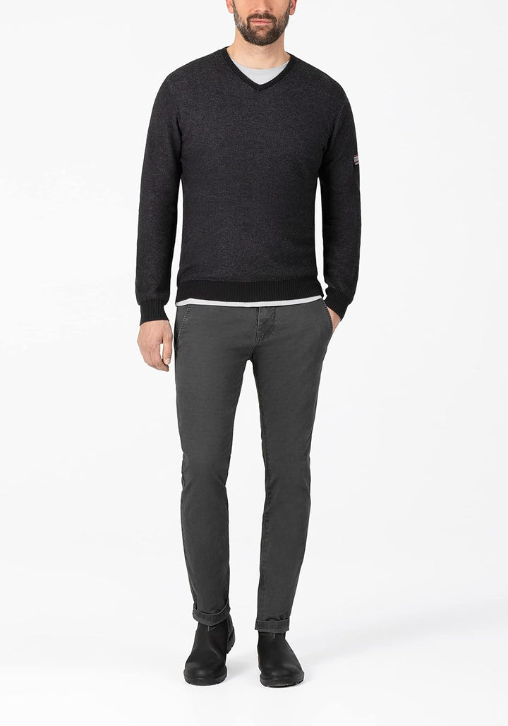 Timezone Herren Soft V Longsleeve Pullover L Caviar Black, L Caviar Black