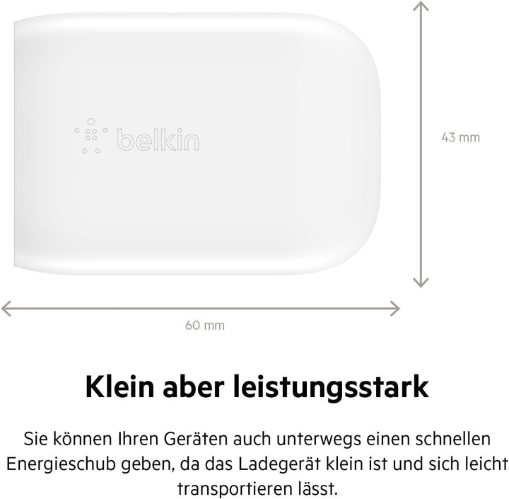Belkin 30-W-USB-C-Ladegerät mit USB-C/Lightning-Kabel, PPS, PowerDelivery, USB-IF-zertifiziert PD 3.