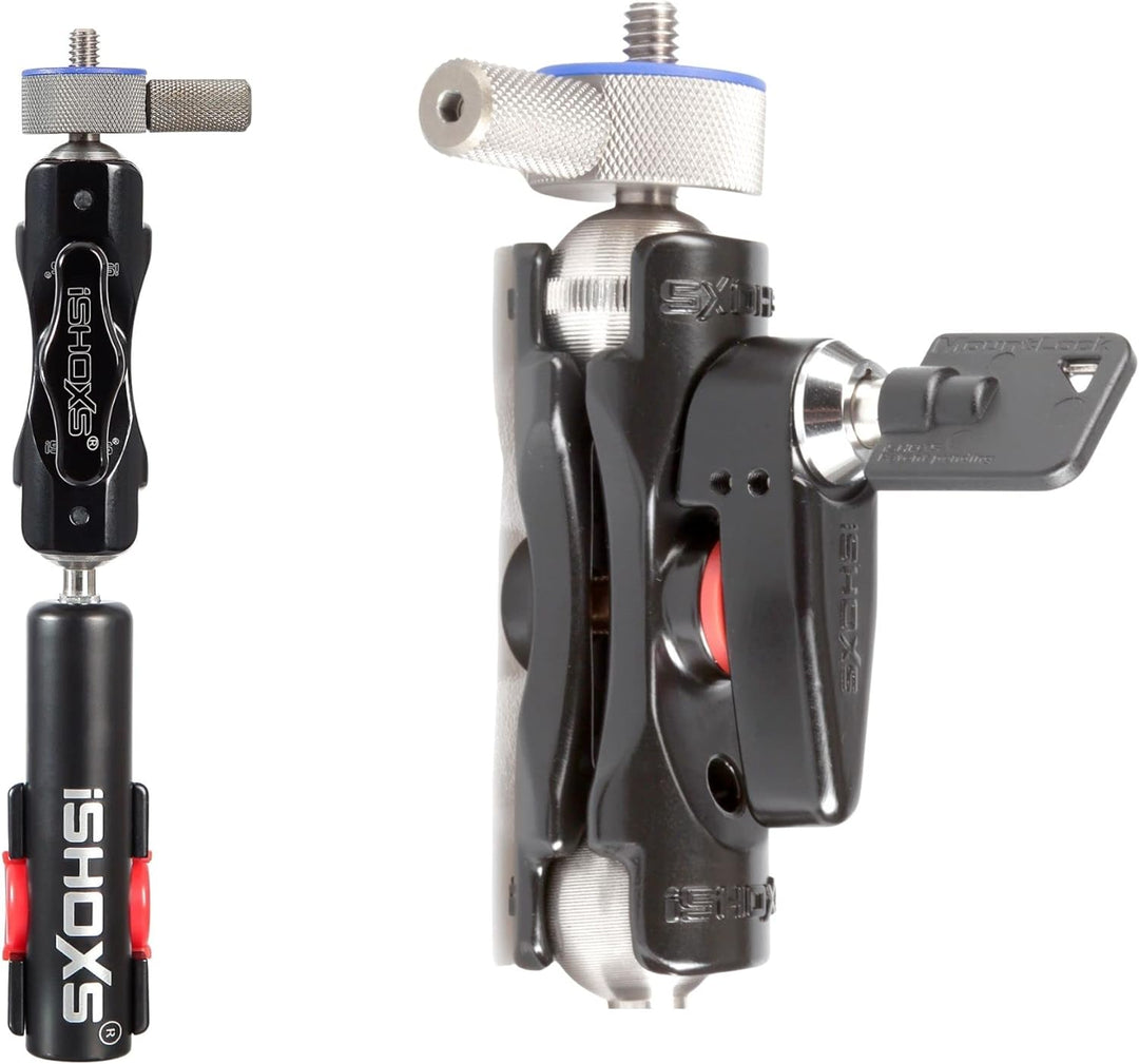 iSHOXS Strut Mount Prox, hochfester Aluminum Rohrhalter für dünne Streben bis 16 mm mit Doppel-Kugel