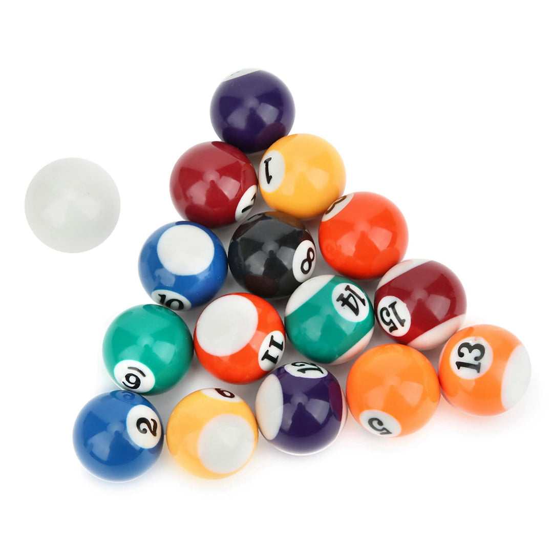 GOTOTOP Mini Pool Ball Billard Set, 16PCS 32MM Harz Kinder Pool Billardkugel Billardtisch Enthält 15