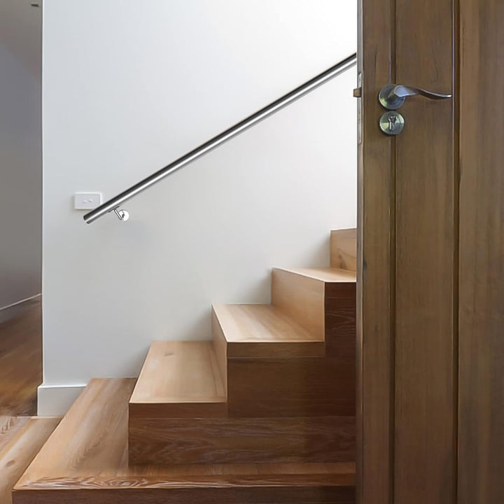 Edelstahl Handlauf Treppengeländer Geländer Wandhandlauf Wand Treppe mit Wandhalterung und Endkappen