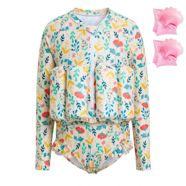 Badeanzug Baby Mädchen mit Floatation Kleinkind Schwimmtraining Hilfe Schwimmende Badeanzug Langarm