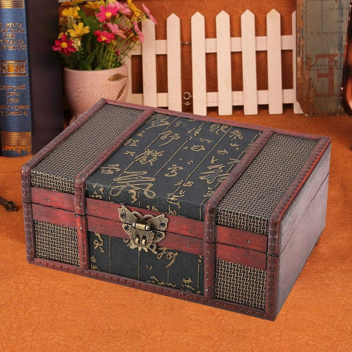 Aufbewahrungsbox aus Holz im Vintage-Stil Grösse Buch Schmuck Organizer Dekorative Schatzbox Altmodi