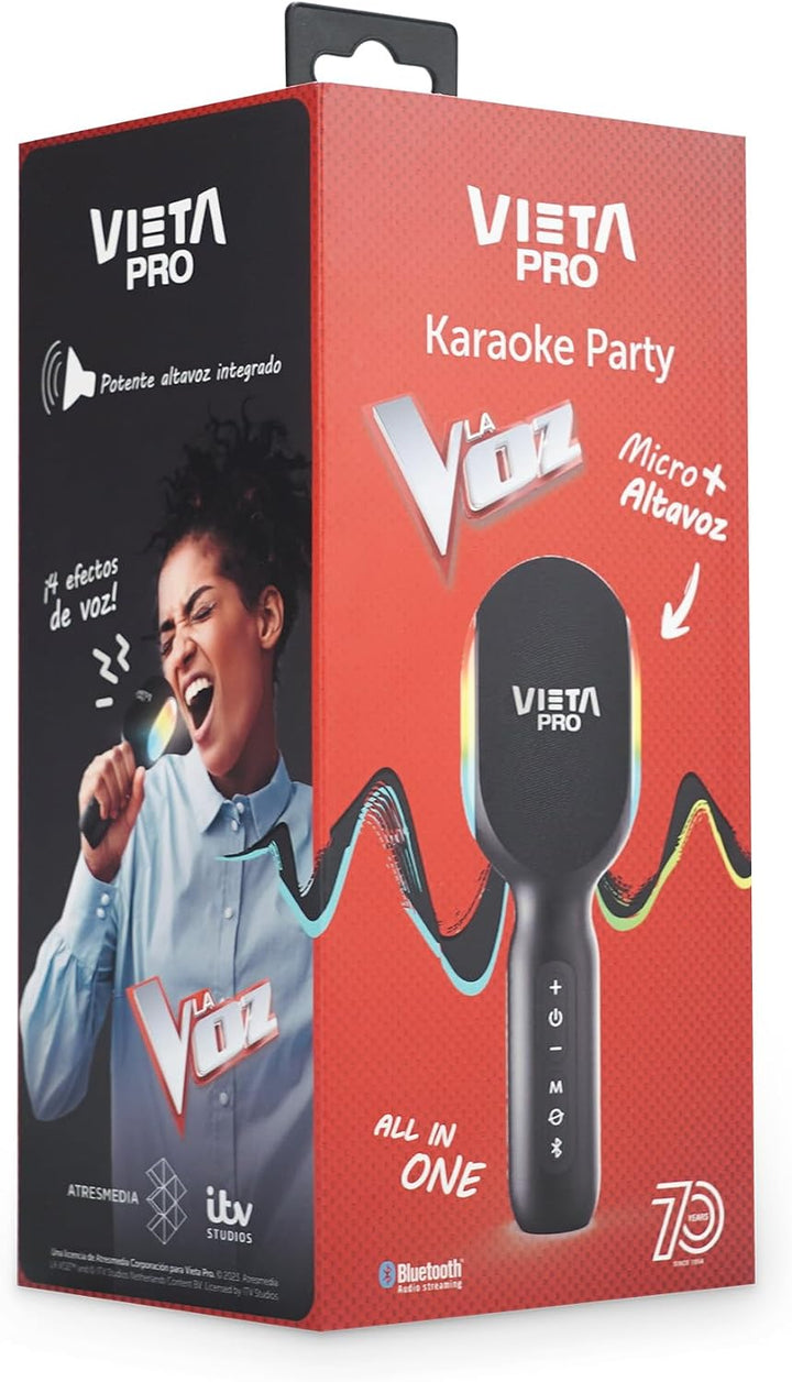 Vieta Pro Karaoke Party, Mikrofon mit Lautsprecher und True Wireless-Option, damit Sie Zwei Mikrofon