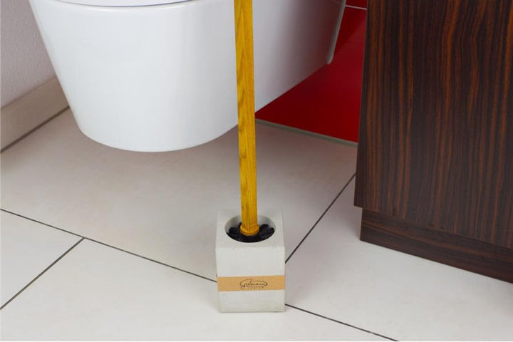 GUTMANN - DESIGN WC Bürstengarnitur aus Beton und Eichenholz WC Bürste WC Bürstenhalter handgemacht