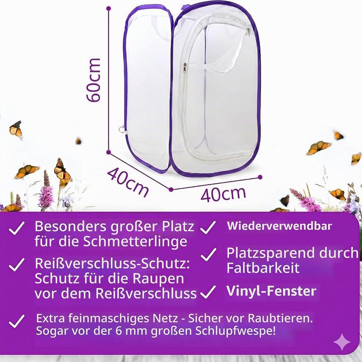 Schmetterlingszucht-Set für Kinder/Erwachsene | Schmetterlinge züchten [Erfolgsgarantie] | Heimische