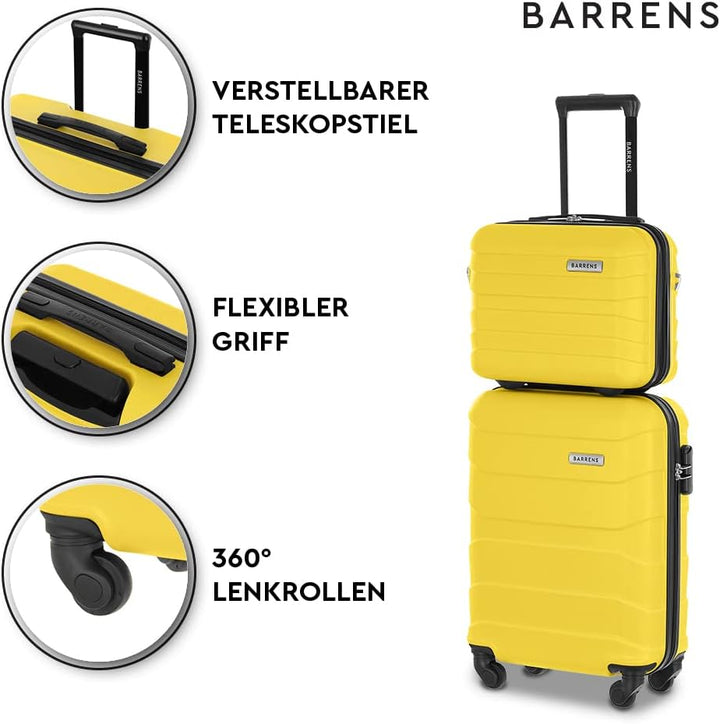 BARRENS Kabinenkoffer + Reisekosmetikkoffer Set | Handgepäck | Kabinenkoffer 55x40x20cm 34l | Kosmet