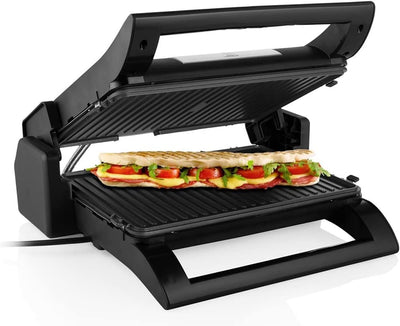 Elektro Kontaktgrill mit Grillzange, 2in1 abnehmbare Wendeplatten Paninimaker 1500Watt