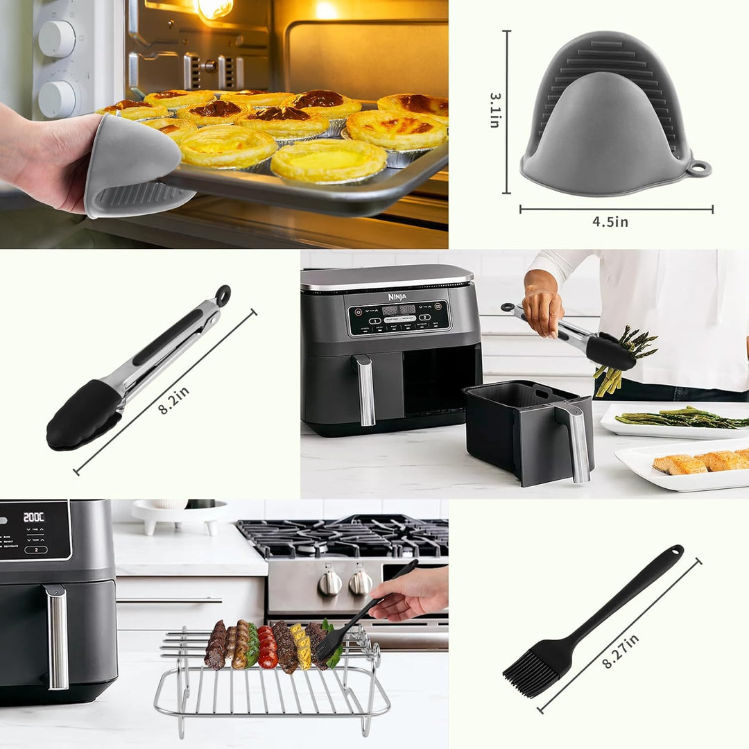 CINEMON 8-Stück Airfryer Zubehör Set, Silikonform für Zubehör Heissluftfritteuse für Ninja AF300EU /