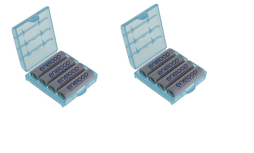 8er Pack Panasonic Version ENELOOP Mignon Typ AA Akkus 2000 mAh BK-3MCCE mit 2X hochwertigen Akkubox