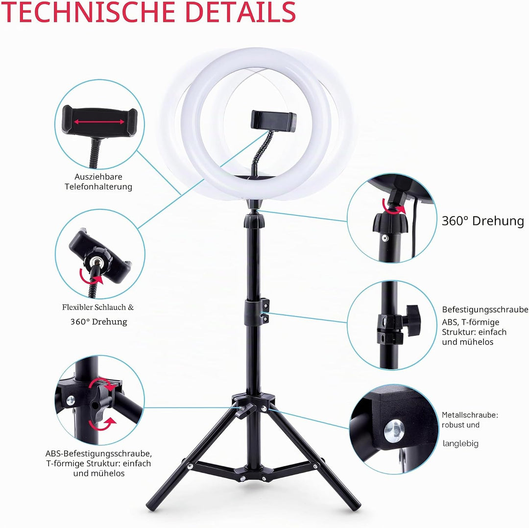 Studio Creator- Video Maker Kit , Selfie licht ringleuchte mit Stativ für Smartphone, Ab 8 Jahren