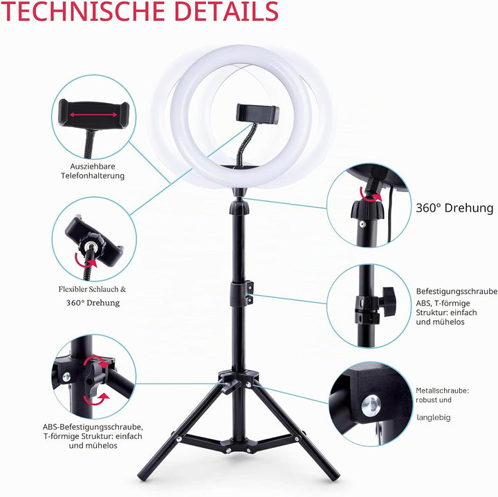 Studio Creator- Video Maker Kit , Selfie licht ringleuchte mit Stativ für Smartphone, Ab 8 Jahren
