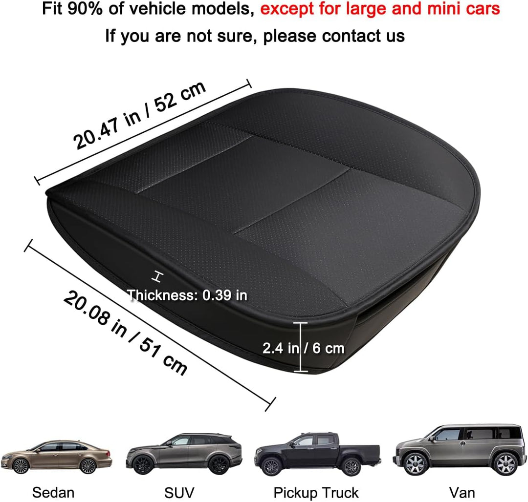 LUOLLOVE Sitzbezüg Auto Universal Leder Super Weich für Vordersitz 1 PC(Schwarz 52 x 51 cm) 1PC Schw