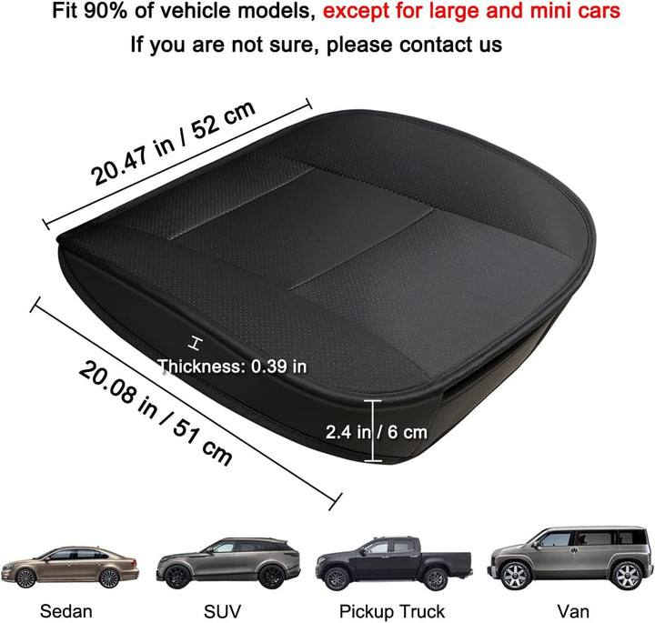 LUOLLOVE Sitzbezüg Auto Universal Leder Super Weich für Vordersitz 1 PC(Schwarz 52 x 51 cm) 1PC Schw