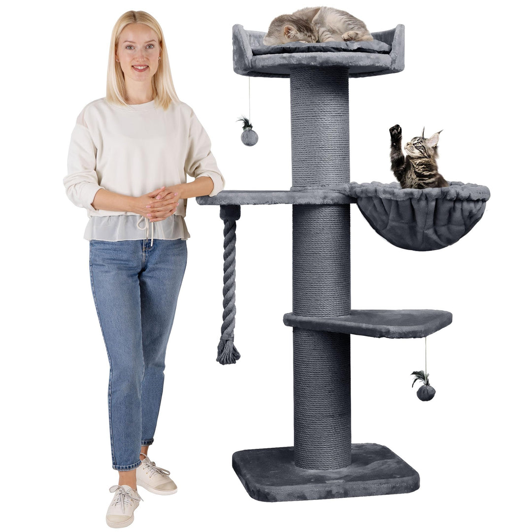 HAPPYPET Premium Kratzbaum Grosse Katzen Stabil 'Cooper' – 150 cm Grosser Katzenbaum, Kletterbaum fü