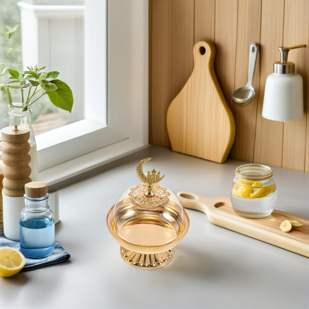 DOITOOL Eid Serving Tray mit Deckel Middle East Obstplatte Wiederverwendbarer Snack-teller für Datte