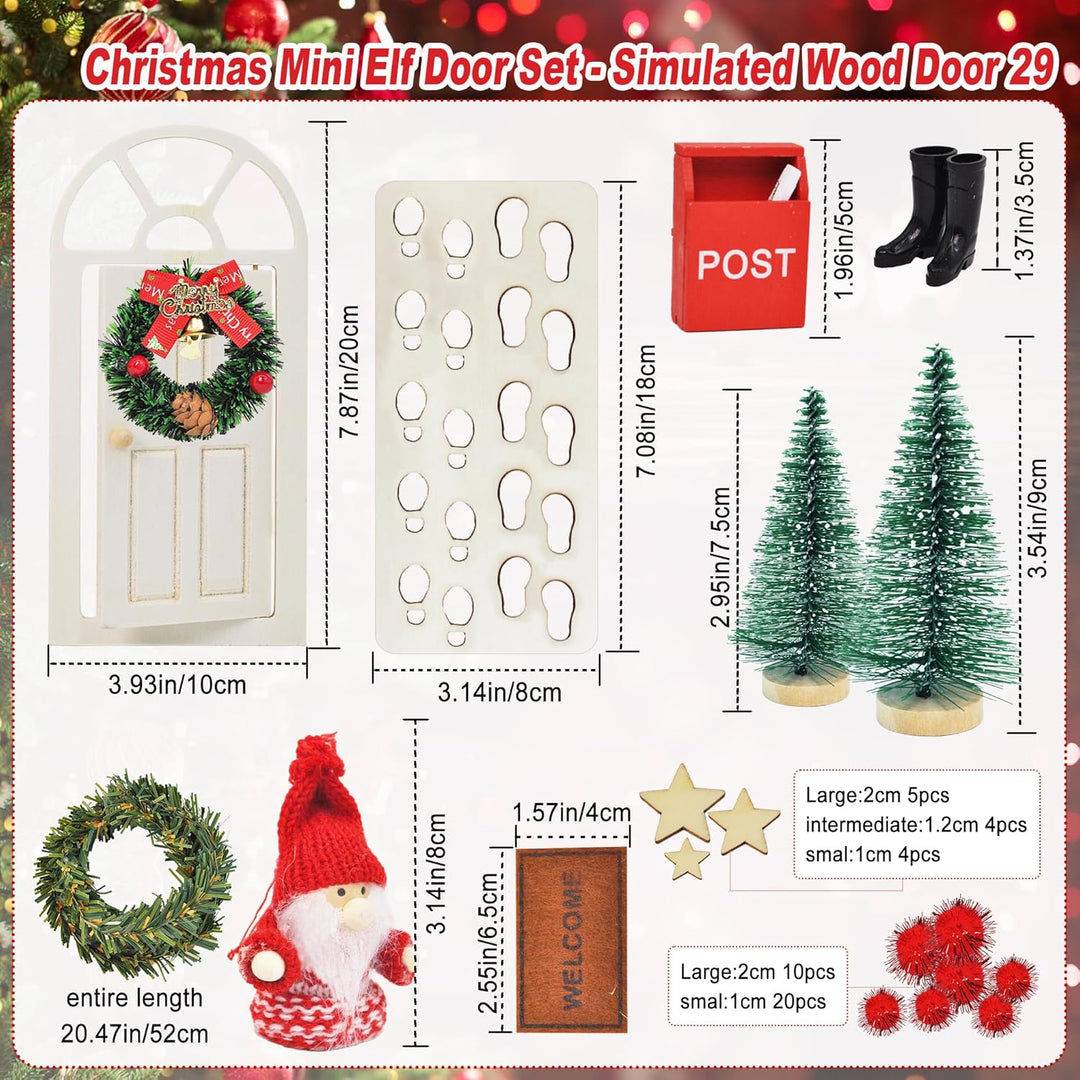 70 Stück Miniatur Wichtel Zubehör Weihnachten Set, Wichteltür Zubehör Komplettset Weihnachtswichtel