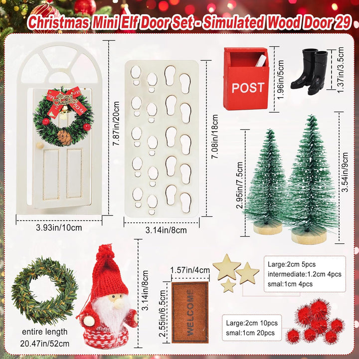 70 Stück Miniatur Wichtel Zubehör Weihnachten Set, Wichteltür Zubehör Komplettset Weihnachtswichtel