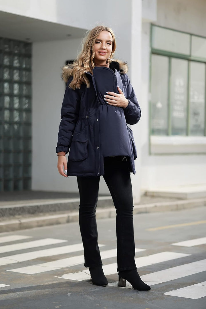 Maacie Tragejacke Umstandsjacke Umstandsmode Winter 3 In 1 Schwangerschaftsjacke Mit Babyeinsatz Ums
