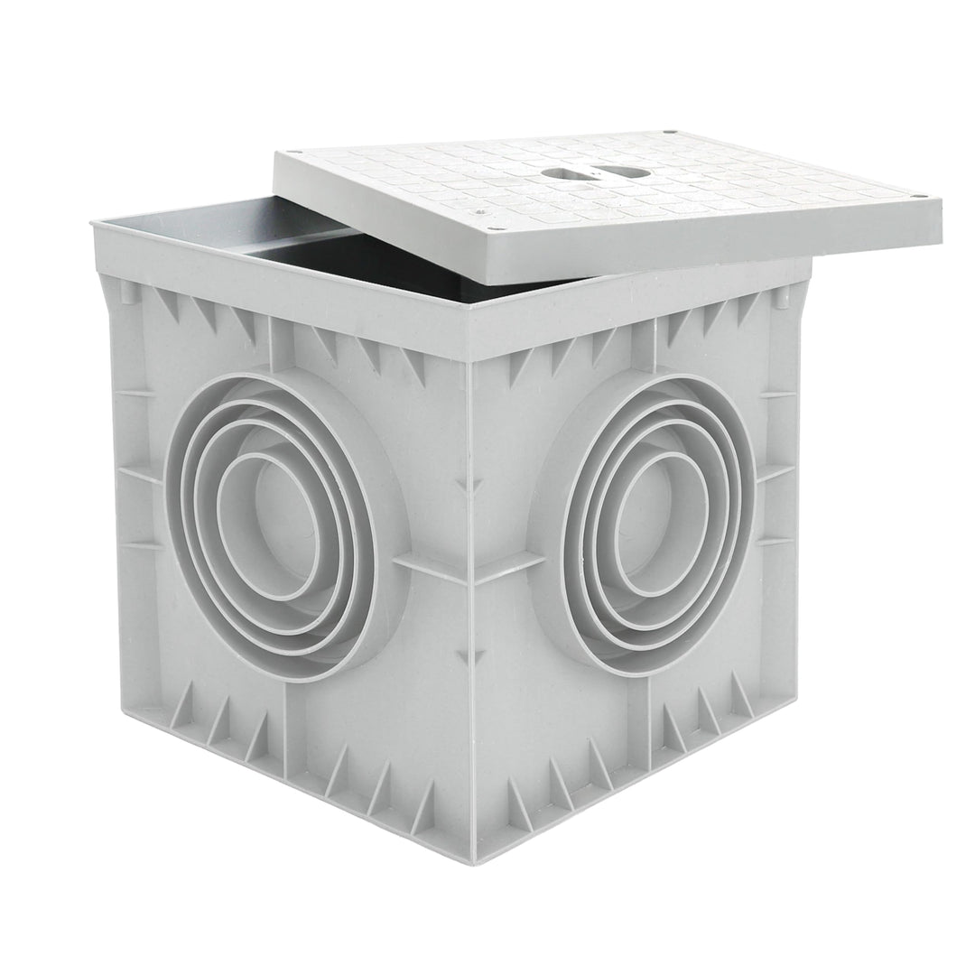 Revisionsschacht Kontrollschacht IP54 IK10 200x200x200mm mit Deckel Einlaufschacht Kanalschacht Hofa
