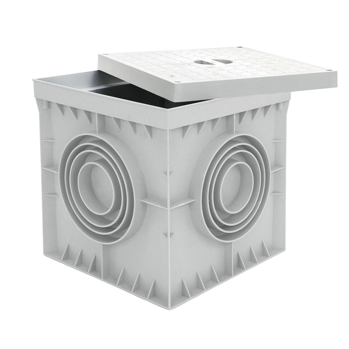Revisionsschacht Kontrollschacht IP54 IK10 200x200x200mm mit Deckel Einlaufschacht Kanalschacht Hofa