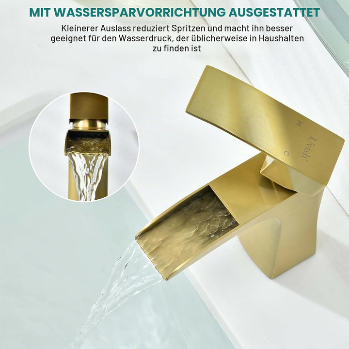 Waschtischarmaturen, Wasserfall-Armaturen für Waschbecken, quadratisch, modern, Garderobenarmatur, E
