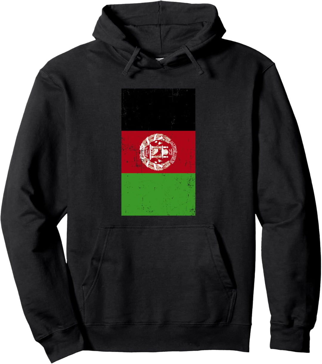 Afghanistan South Asia Kabul Distressed Flag Pullover Hoodie