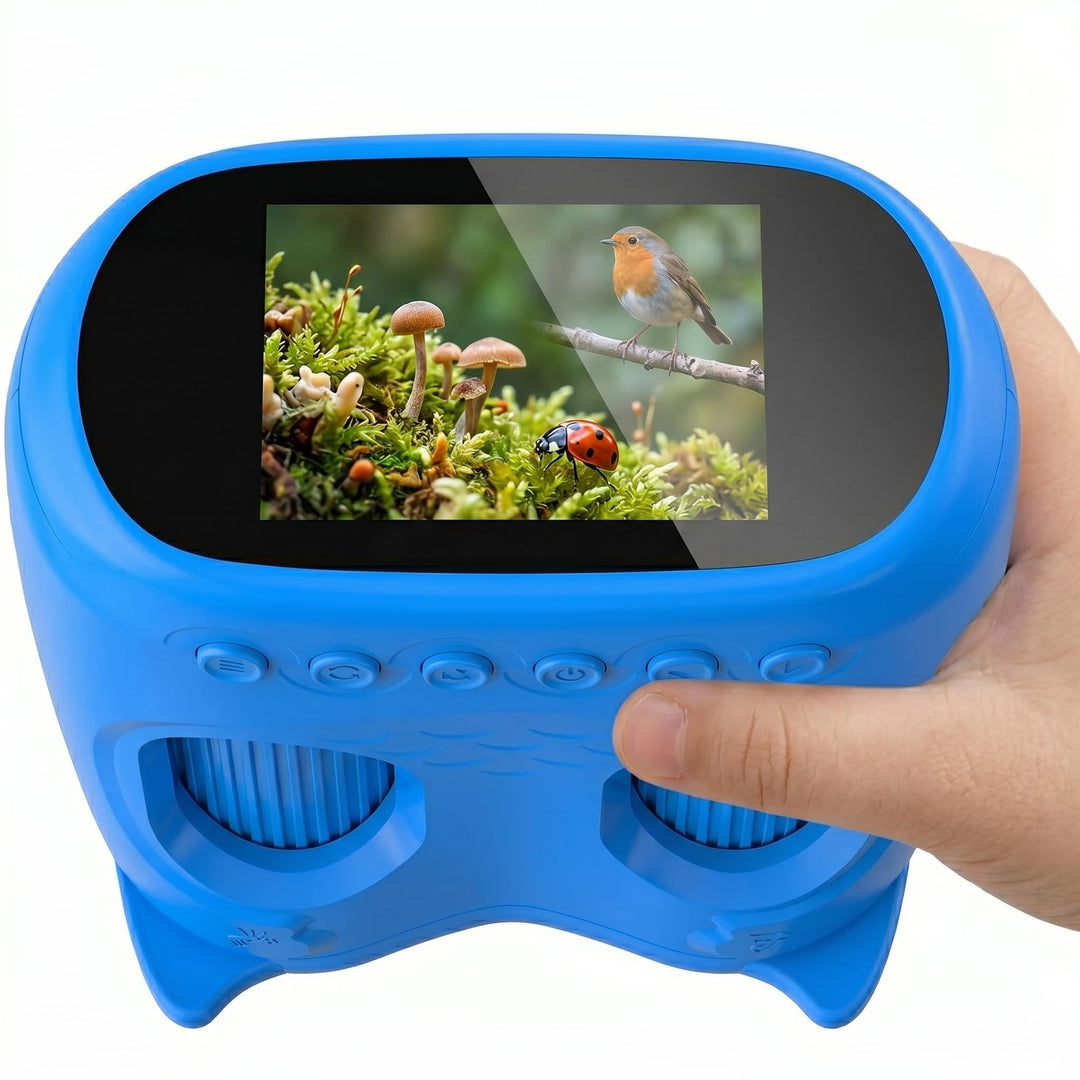 2 in 1 Mikroskop für Kinder und Fernglas Kinder, 2,0" IPS HD Mikroskop, 1000x Vergrösserung Teleskop