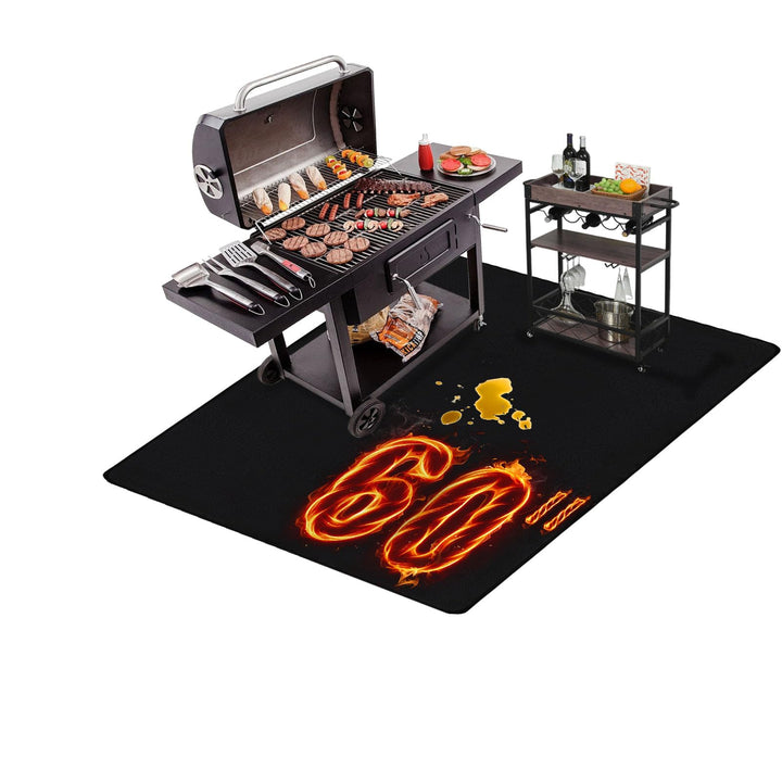 THMINS 152X122CM Extra Large Grill Mat for Outdoor Grill - Fireproof Deck and Patio Protector, Water