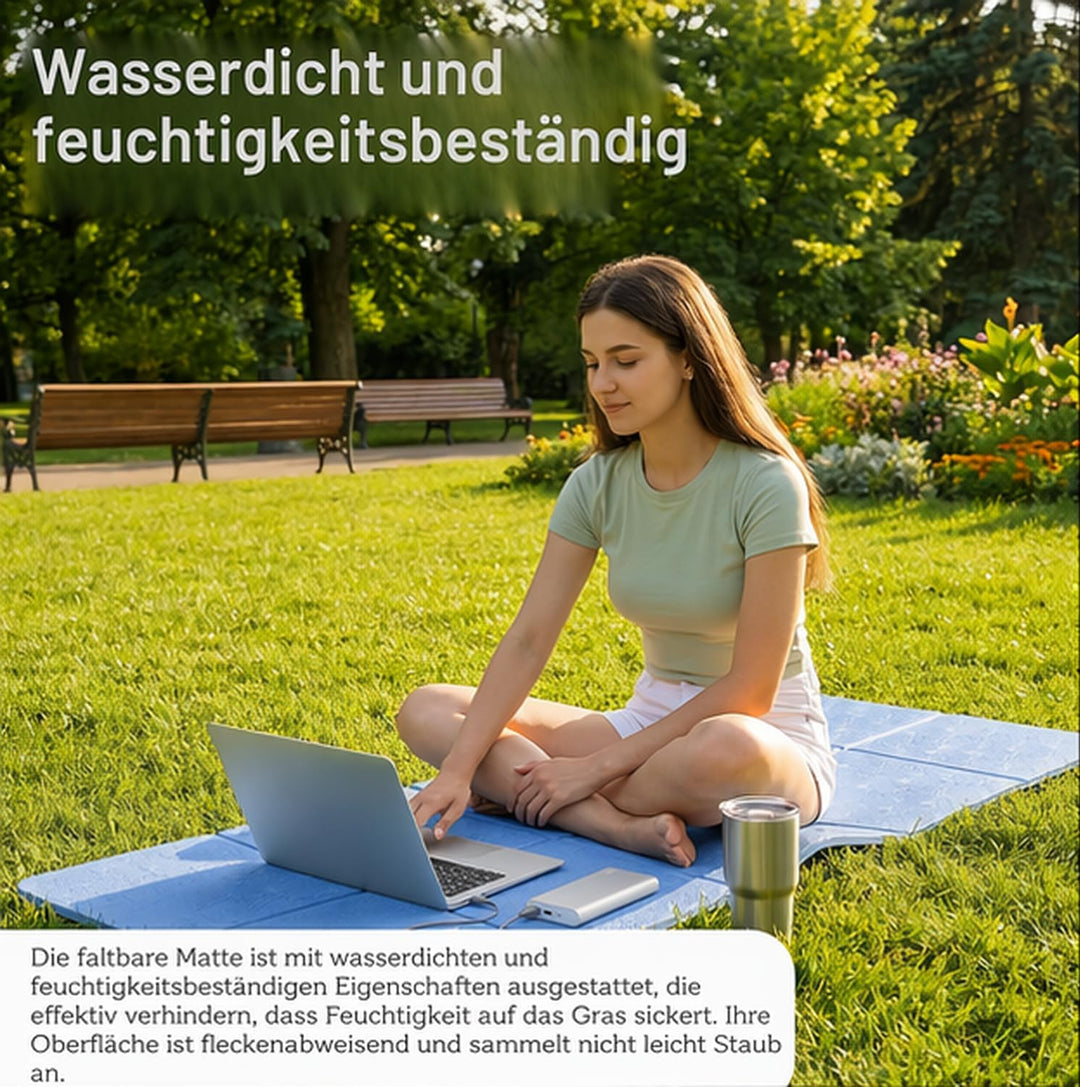 Yogamatte, Klappbare Yogamatte,183 x61x0.4 cm Reiseyogamatte Rutschfest, Tragbare Fitnessmatte mit T