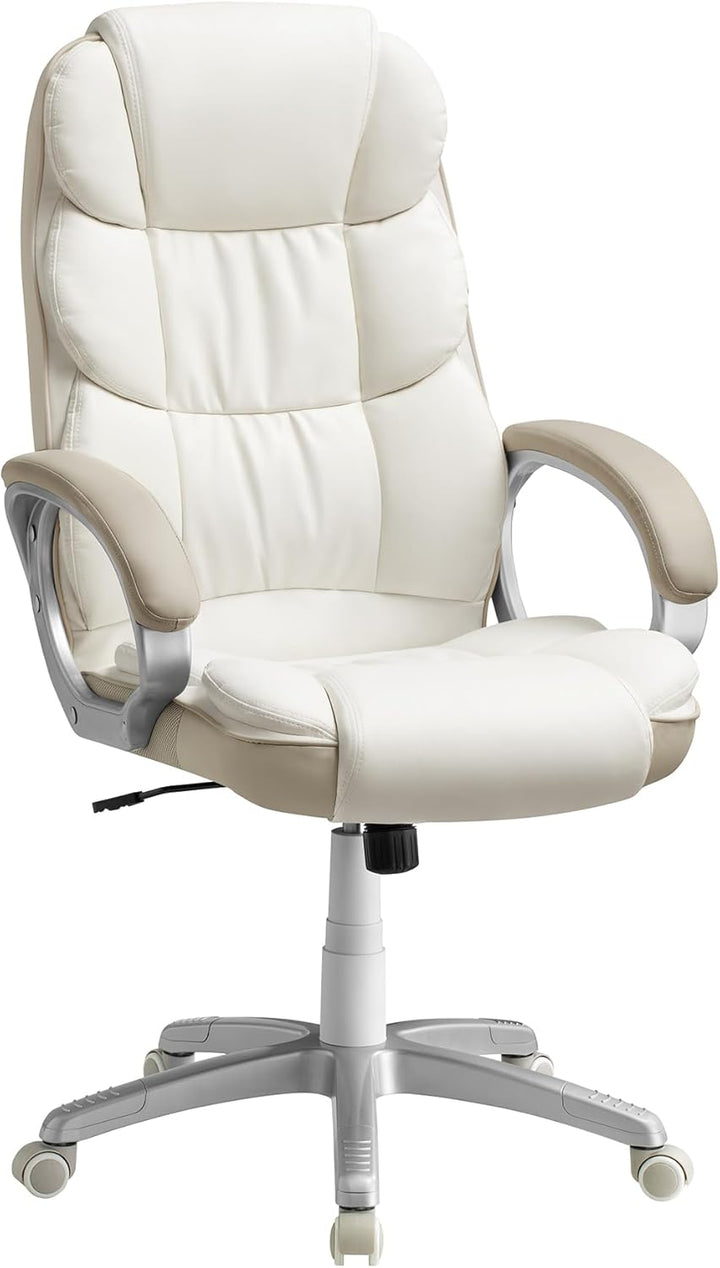 SONGMICS Office Chair, 6766(114-124) cm ‎cremeweiss 53 x 51 x (112-122) cm, ‎cremeweiss 53 x 51 x (1