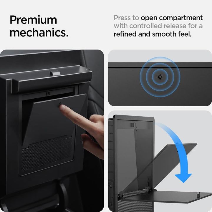 Spigen Tesla Model Y (~2024) und Model 3 (2021-2023) One-Touch Versteckte Aufbewahrungsbox (Carbon E