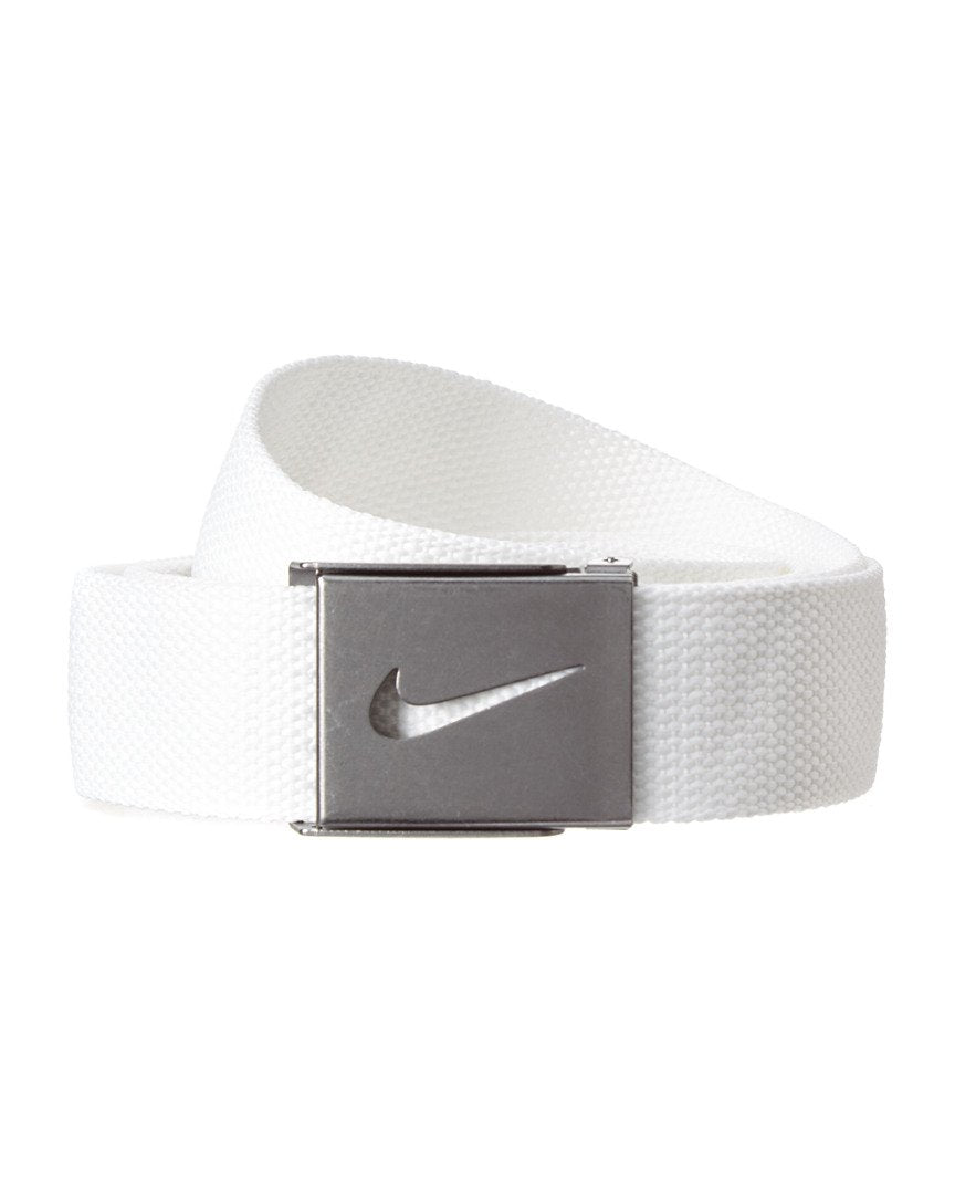 Nike Herren SG Silberfarbene Schnalle mit drei austauschbaren Gürtelriemen Einheitsgrösse Weiss/Grau