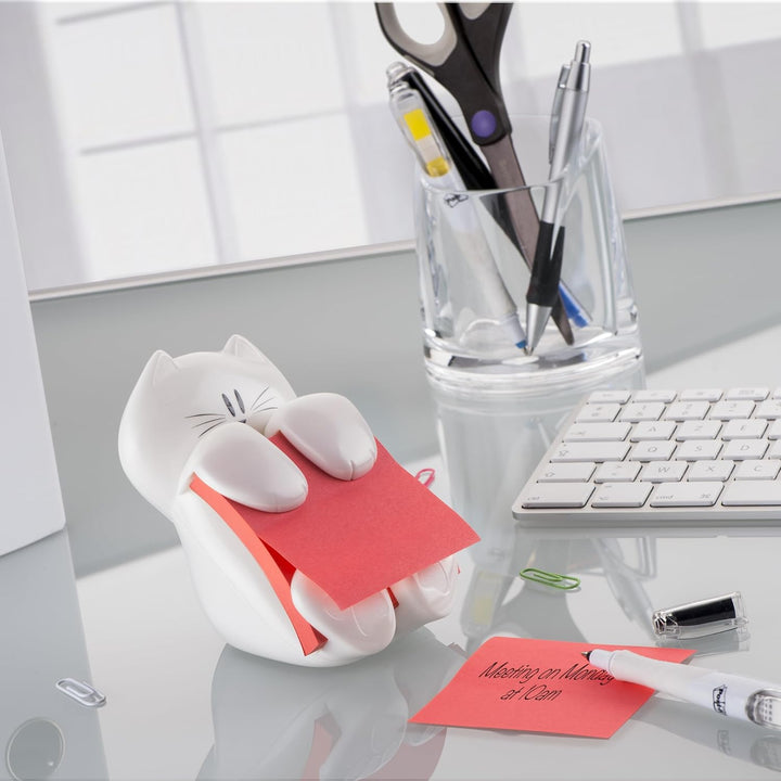 Post-it Dispenser Z-Notes CAT, Dispenser mit 1 Block Super Sticky Z-Notes, 90 Blatt pro Block, 76 mm