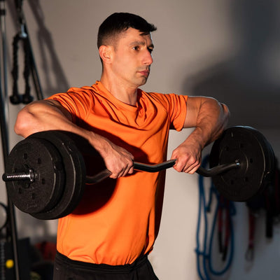 SPRINGOS Langhantelstange｜Riffelgriff｜Max. Belastung 160 kg｜Krafttraining｜Body Pump Silber 120 cm Ø2