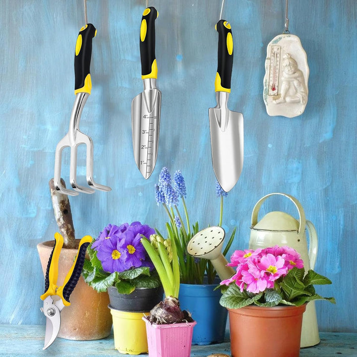 Gartenwerkzeug Set, 5 Stücke Gartengeräte Set aus Aluminiumguss, Gartenset Werkzeug, Gartenwerkzeug-