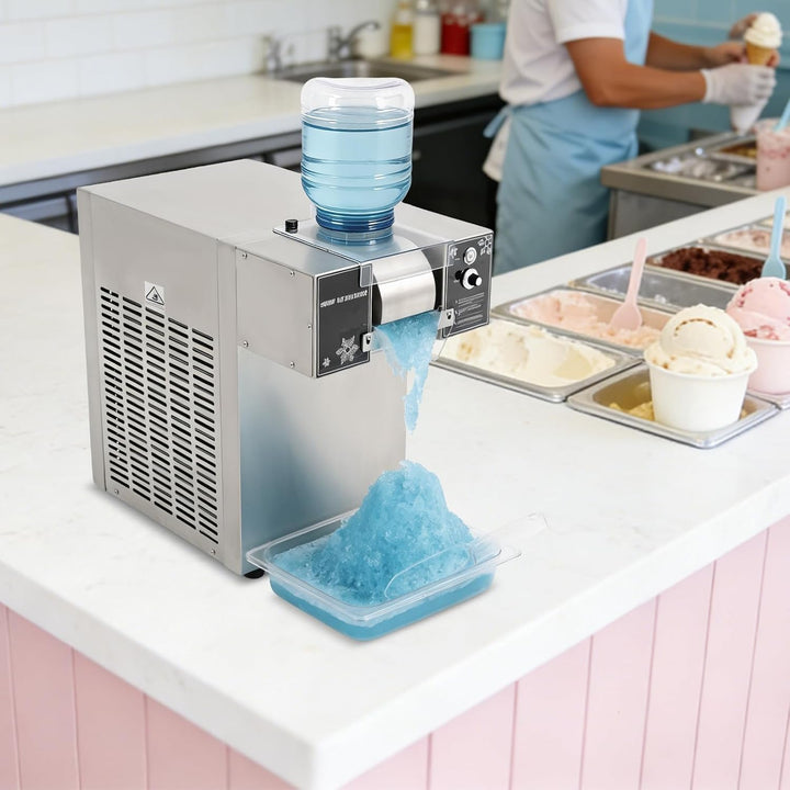 Schneeflocken Eismaschine 180kg/Tag 1200W Gewerbliche Schnee Eis Maschine aus Edelstahl, 9 stufige r