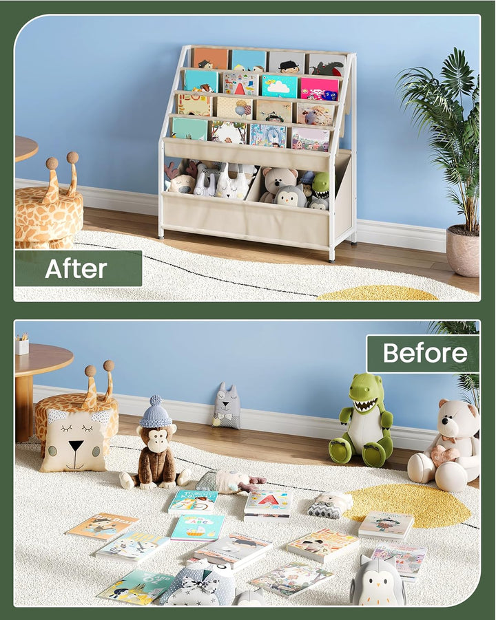 CHOEZON Bücherregal Kinder, Kinderregal, Spielzeugregal, Bücher-Organizer, für Kinderzimmer, Schlafz