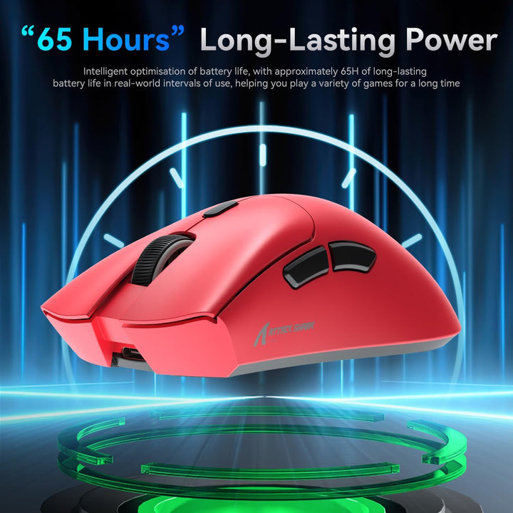 ATTACK SHARK R1 59g Superlight Maus, PixArt PAW3311 Gaming-Sensor, BT/2,4G kabellose/kabelgebundene