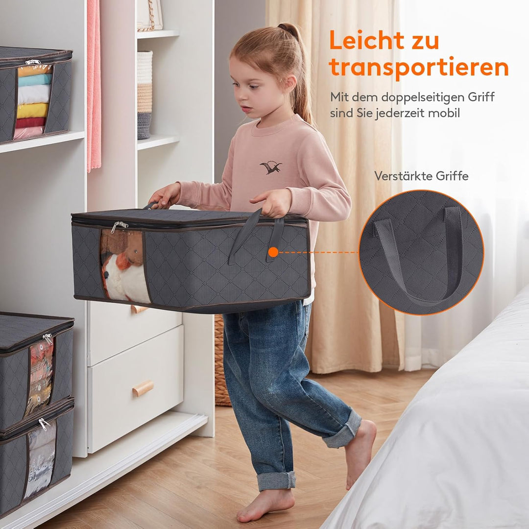 Lifewit 6 Stück 35L Aufbewahrungstasche, Unterbett Aufbewahrungsbox Kleideraufbewahrung, Faltbare Um