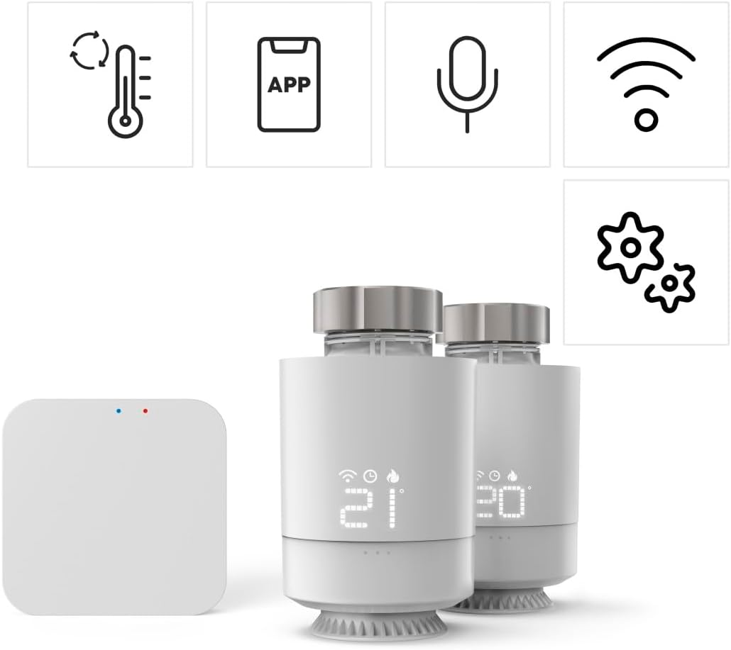 Hama Heizkörperthermostat, Starter-Set 2 St. mit Hub (Heizungssteuerung WLAN, Smart Home Heizungsreg