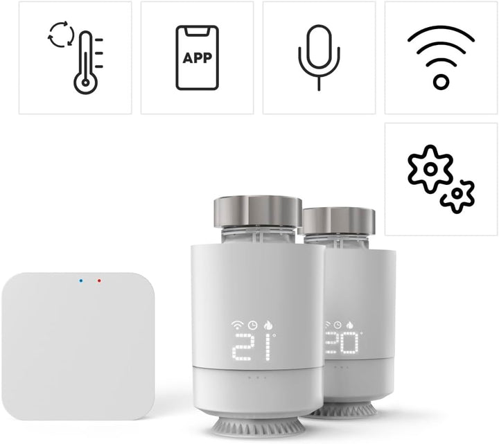 Hama Heizkörperthermostat, Starter-Set 2 St. mit Hub (Heizungssteuerung WLAN, Smart Home Heizungsreg