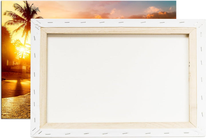 Sonnenaufgang über dem Meer Format: 80x60 cm als Leinwandbild, Motiv fertig gerahmt auf Echtholzrahm