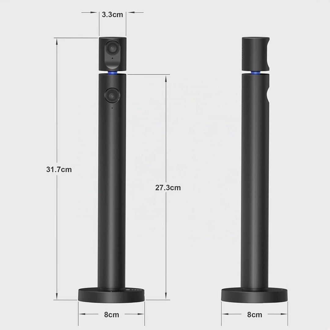 CZUR Halo Dual Webcam 180° Drehbare, 1080P Kamera mit Mikrofon Streamcam Videokamera 90° Sichtfeld C